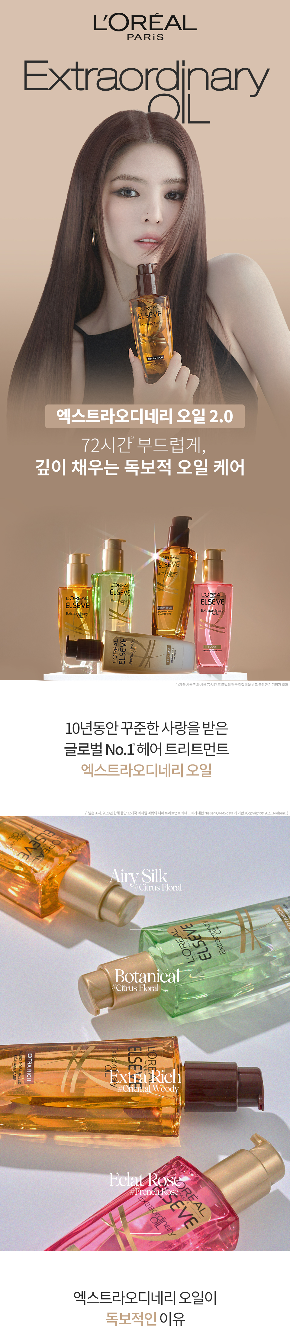 로레알파리 엑스트라 오디네리 오일 100ml 5종 상세페이지